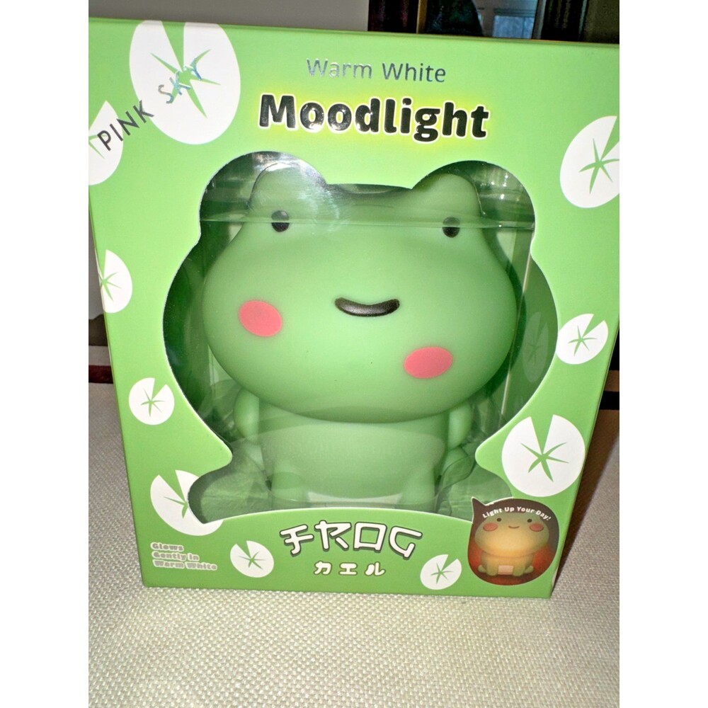 Pink Sky Moodlight Green Frog Warm White Night Light